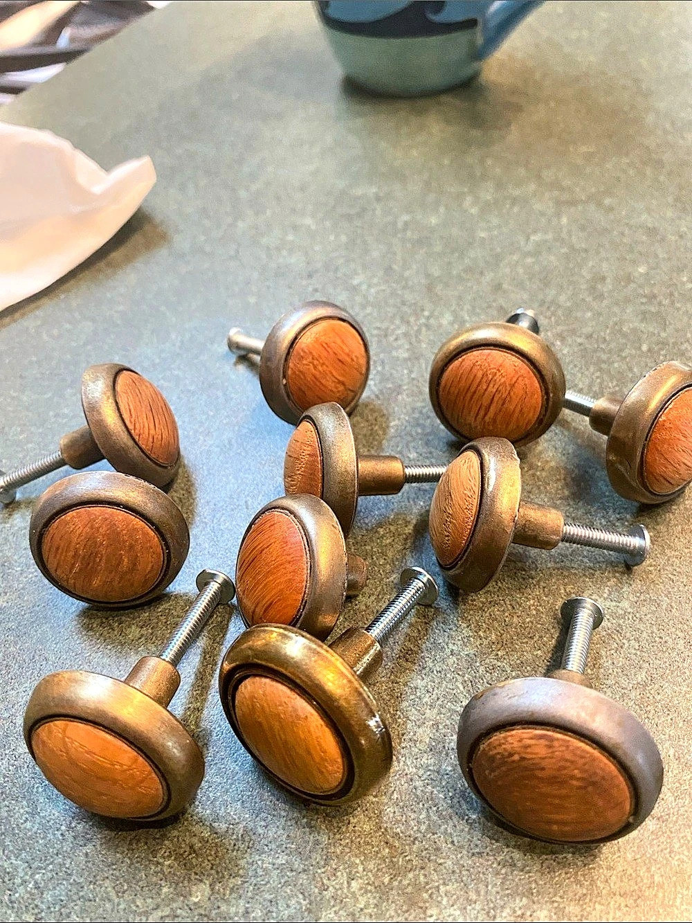 Wood Cabinet Knobs Brown & Gold